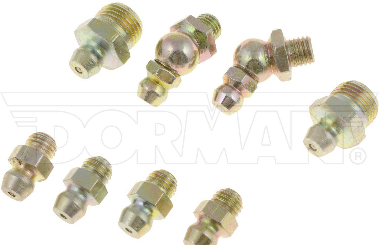 DORMAN 13575 (DOR13575) RASVANIPPA 1/4"-28 straight 1/4"-28 45 deg 1/8" NPT straight outlet