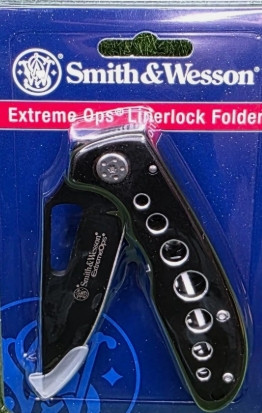 SWA9CP Smith & Wesson 3.25" Drop Point Extreme Ops Folding Knife Black outlet